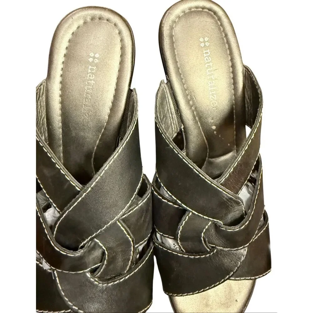 Naturalizer Natural Soul Women’s Lynette Slip-On Strappy Sandals 8.5W Wedge Heel